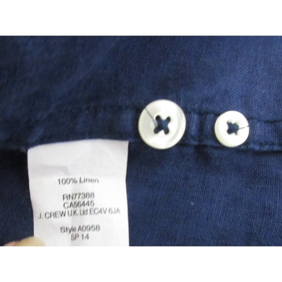 Tailored J. Crew Men's Quality 100% Linen Shirt Slim Fit Large Blue Button Front - Picture 5 of 5